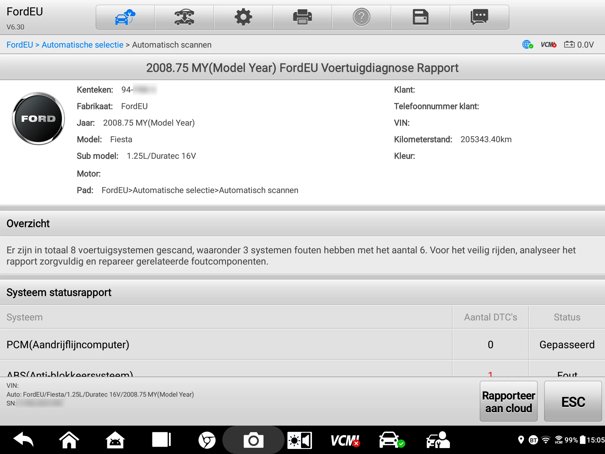 Autel Cloud - Rapport naar Autel Cloud sturen