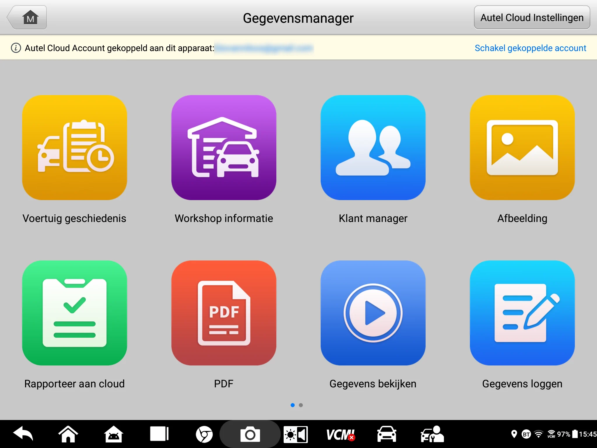 Autel Cloud - Cloudrapporten openen via Gegevensmanager