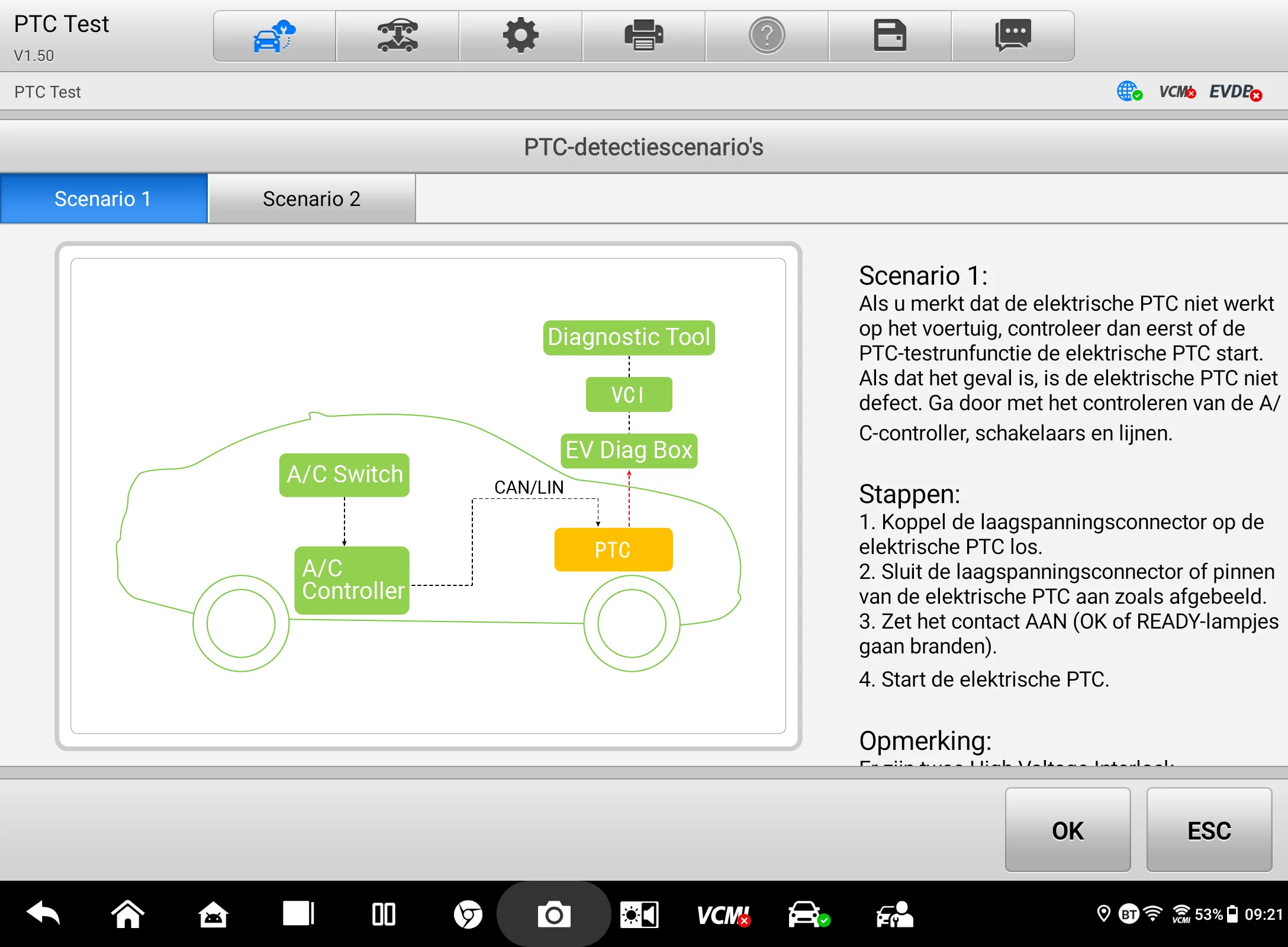 Autel | PTC test - Testscenario 1: PTC in het voertuig
