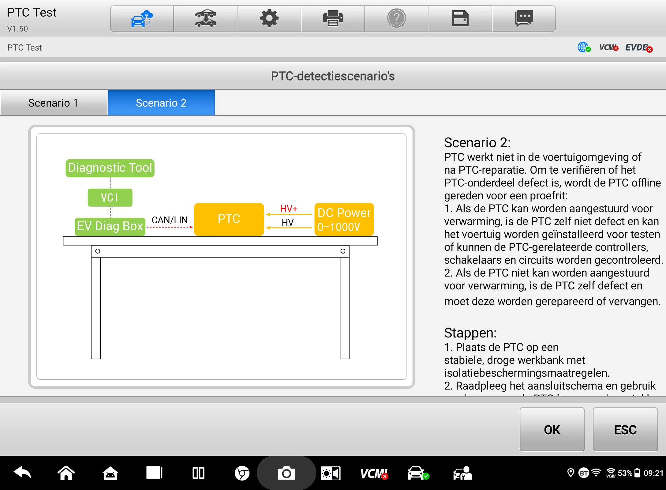 Autel | PTC test - Testscenario 2: PTC buiten het voertuig