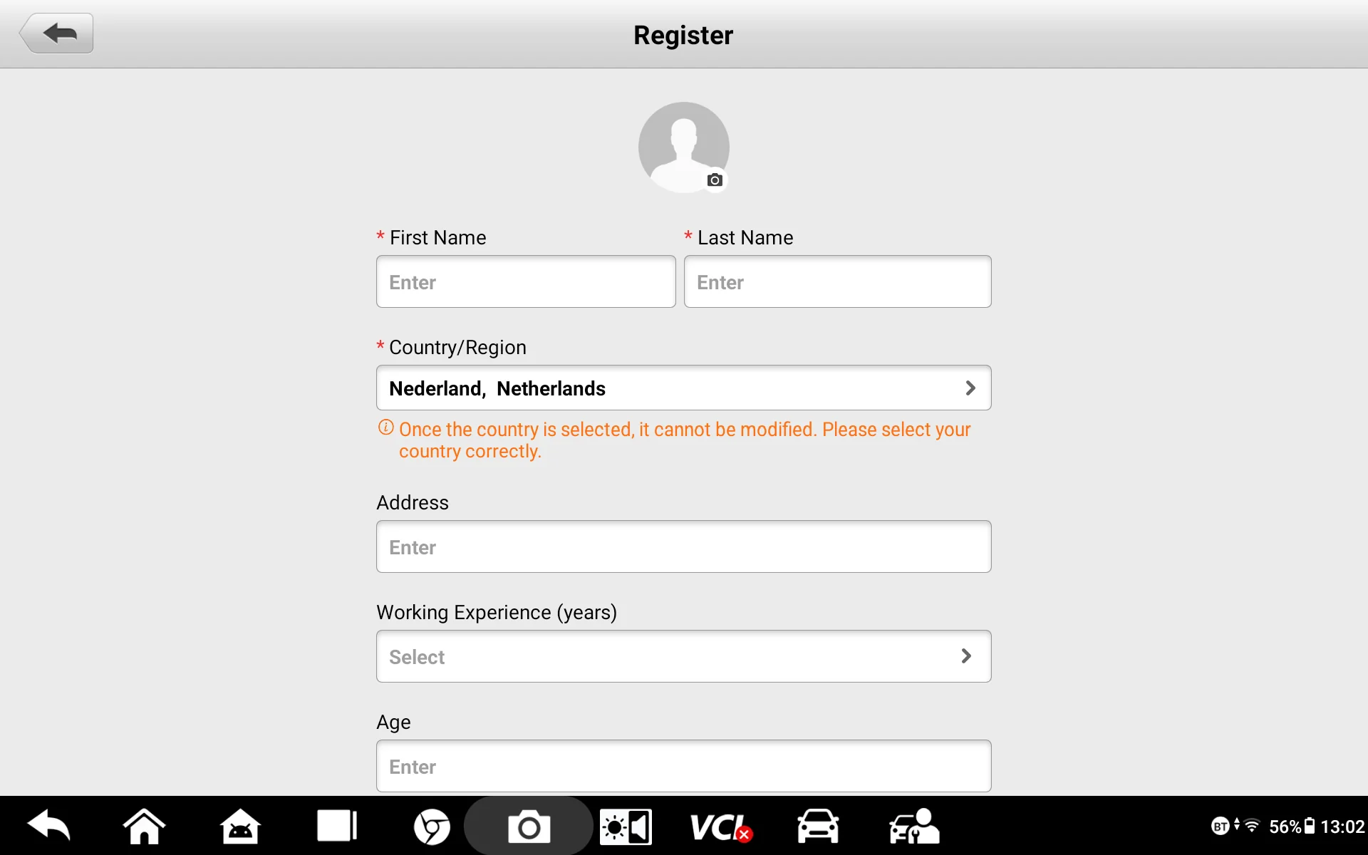 Stap 3 - Autel-account registreren