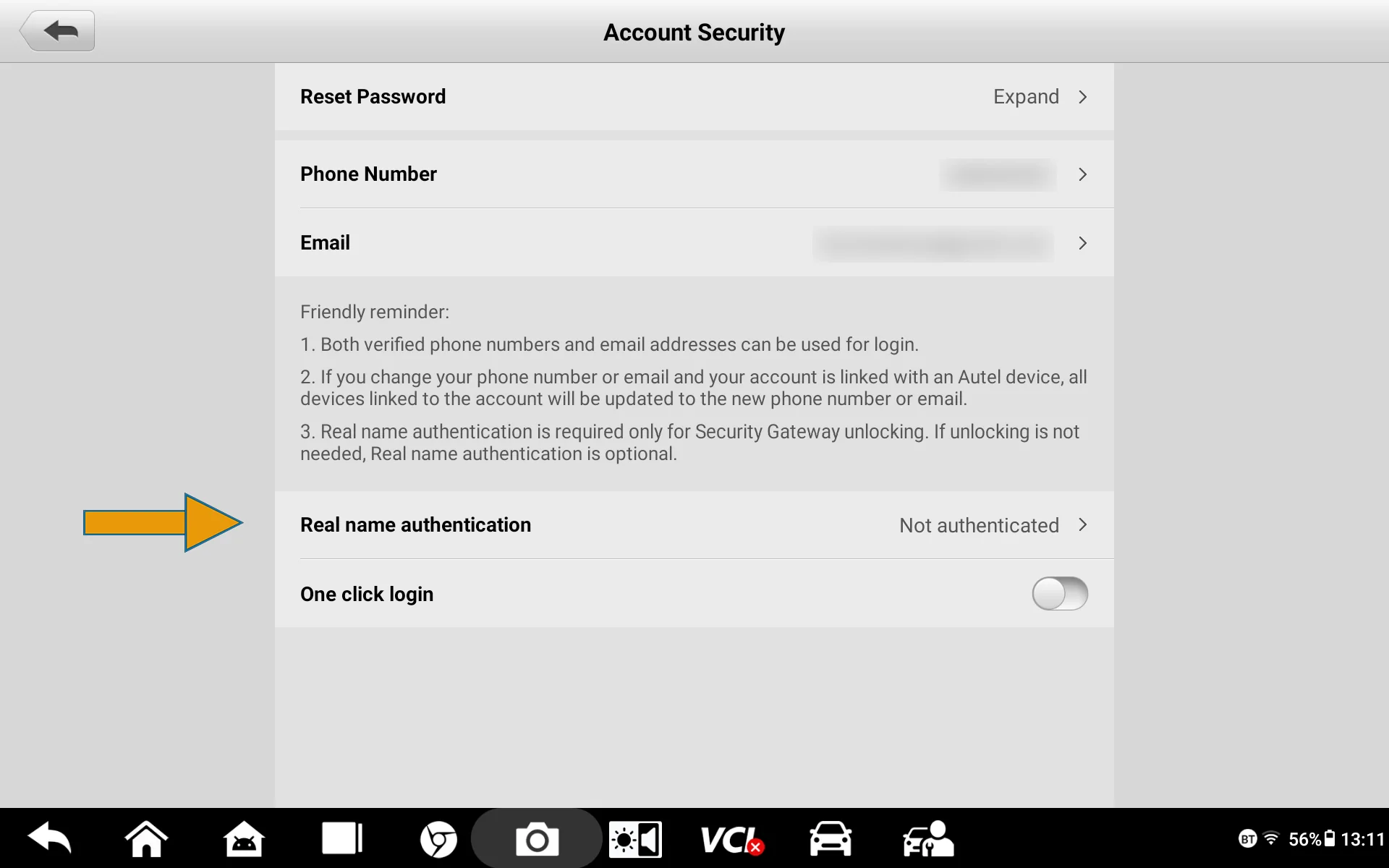 Stap 8 - Real Name Authentication starten